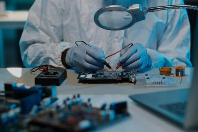 Technician Repairing Board